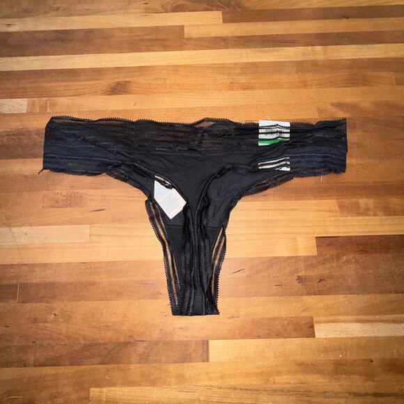 Set of 3 Calvin Klein assorted thong panty black/blue/black large - Picture 11 of 15